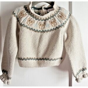 tommy Bahama metallic embroidered ruffle neck sleeve sweater‎ toddler 2T